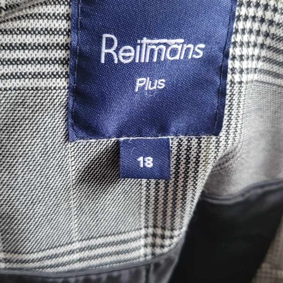 Grey Plaid Reitmans Plus Spring Jacket - Picture 4 of 4